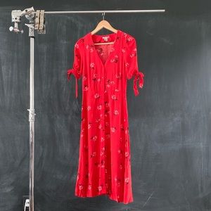 H&M Poppy Red Floral Dress